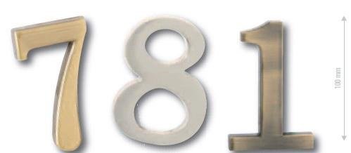 Číslice "1" výška 10 cm matný nikl ONS - Kliky, okenní a dveřní kování, panty Kování domovní a doplňky Číslice, písmena